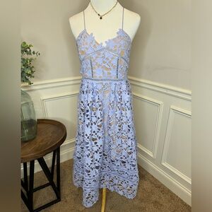 Light Purple Lace Spaghetti Strap Midi Sundress